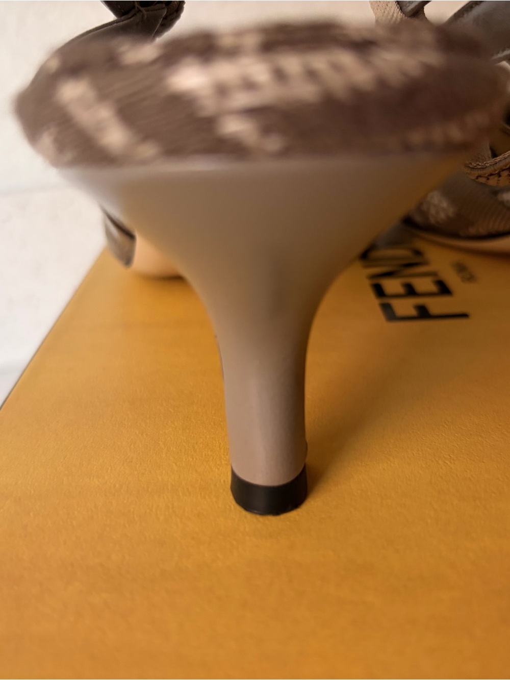 Fendi Colibri Taupe Monogram Pointed Slingback Heels - Picture 15 of 16